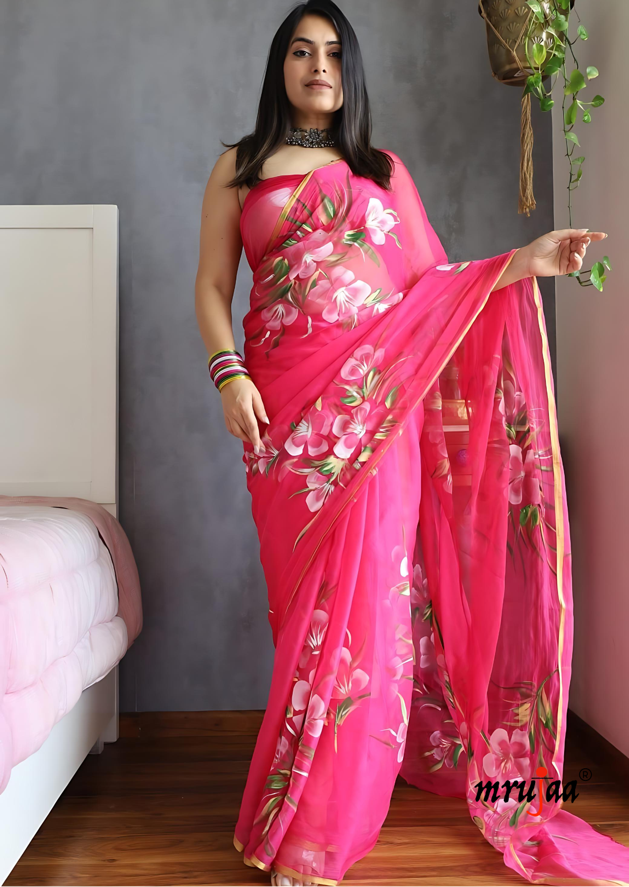 Pure orders chiffon saree