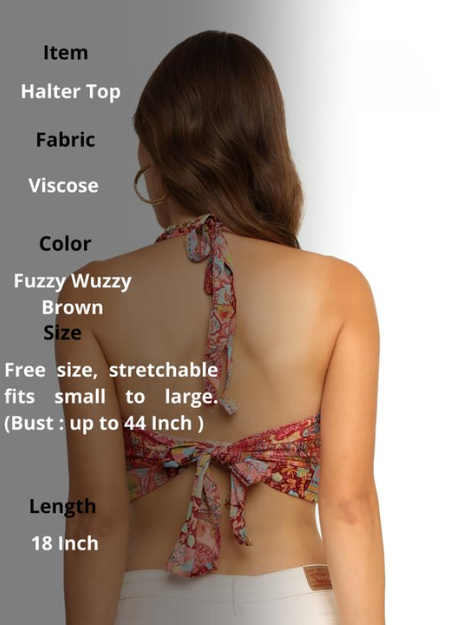 Halter Neck Blouse - Red