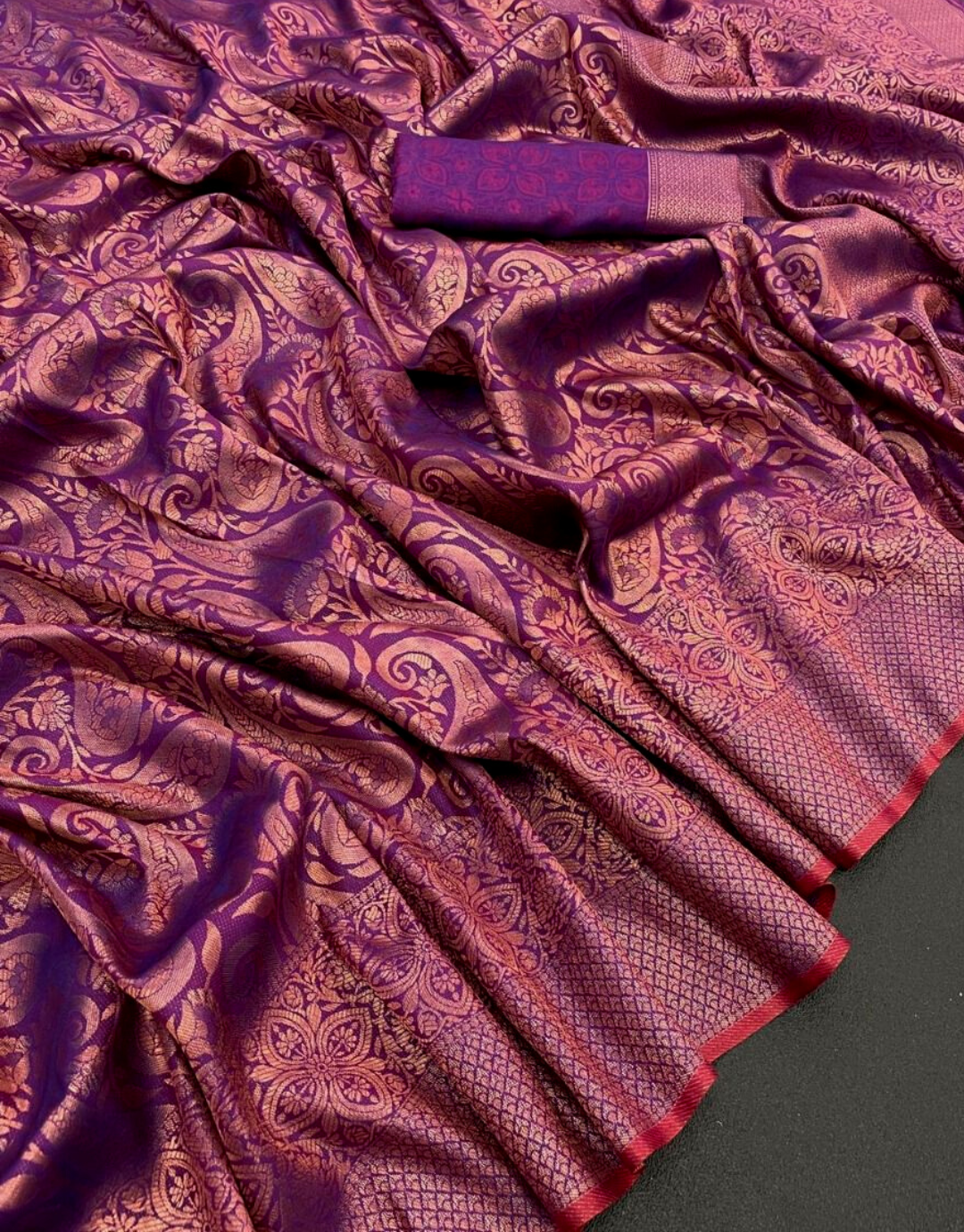 Purple Red Kanchipuram saree! - mrujaa