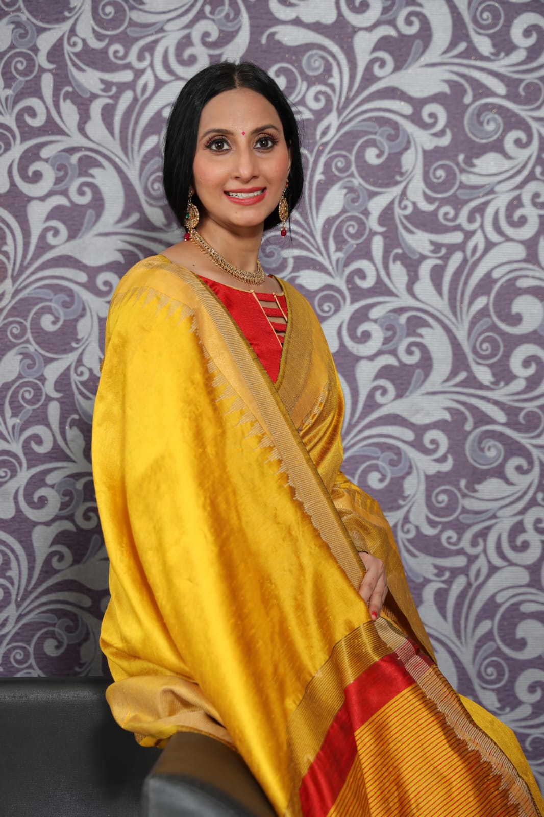 Classic Raw Silk Sarees _Golden - mrujaa